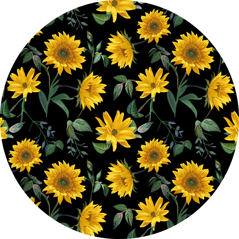 Tappeto vinile fiori motivo floreale di girasole - TenStickers