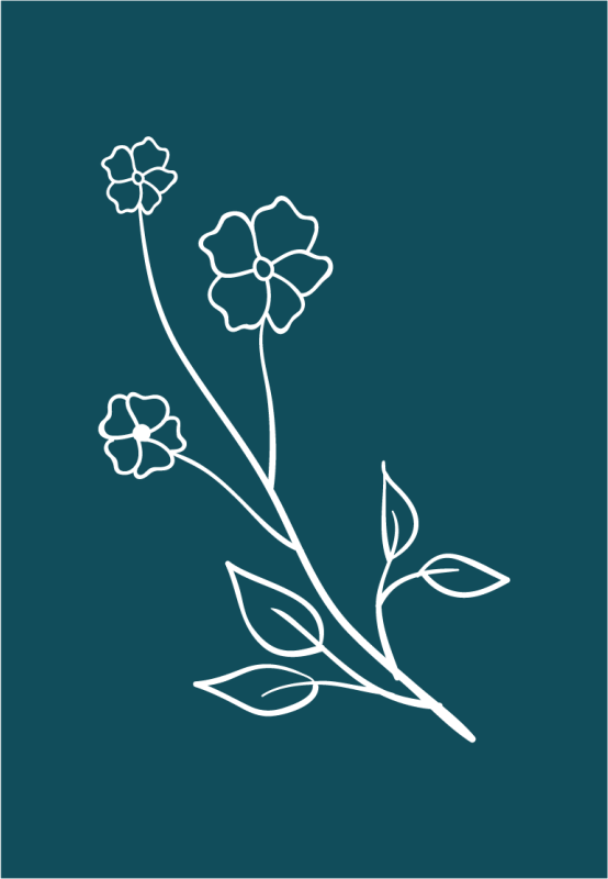 Tappeto vinile fiori stelo floreale espressivo - TenStickers