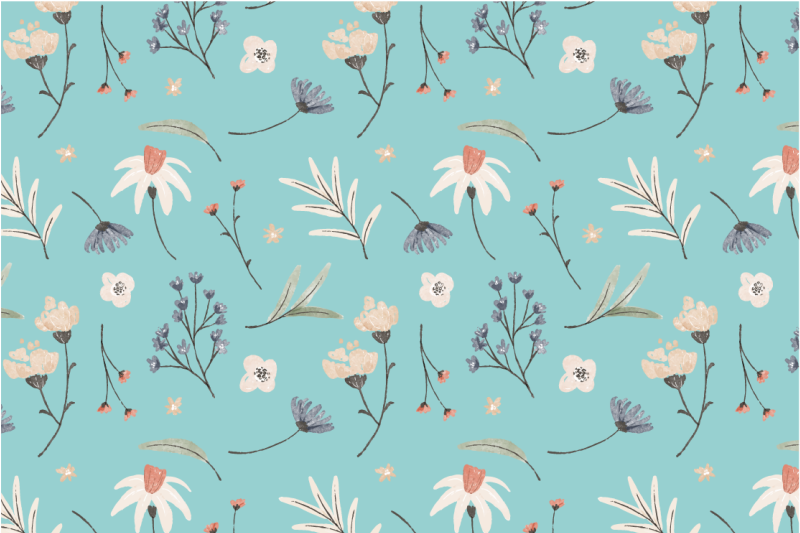 Tappeto vinile fiori motivi floreali in fiore - TenStickers