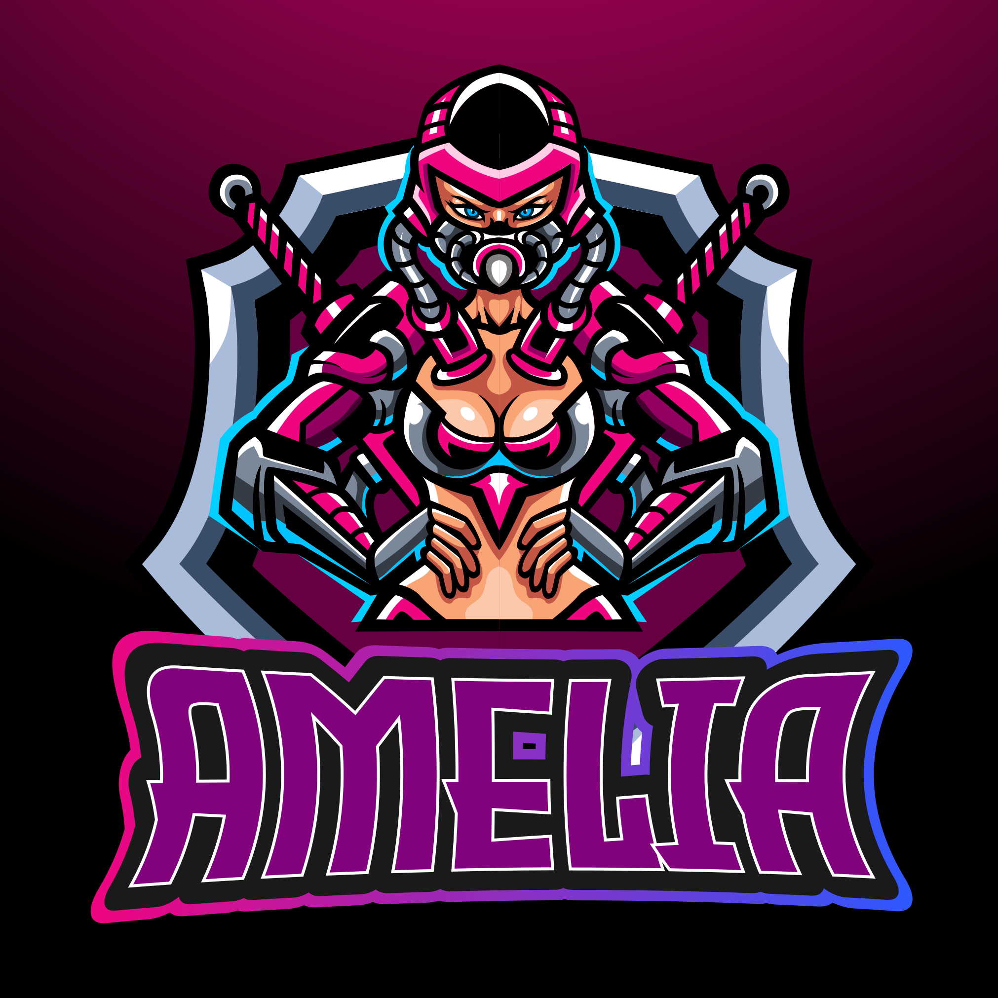 Tappeto vinile per ragazzi eroina del gioco con nome - TenStickers