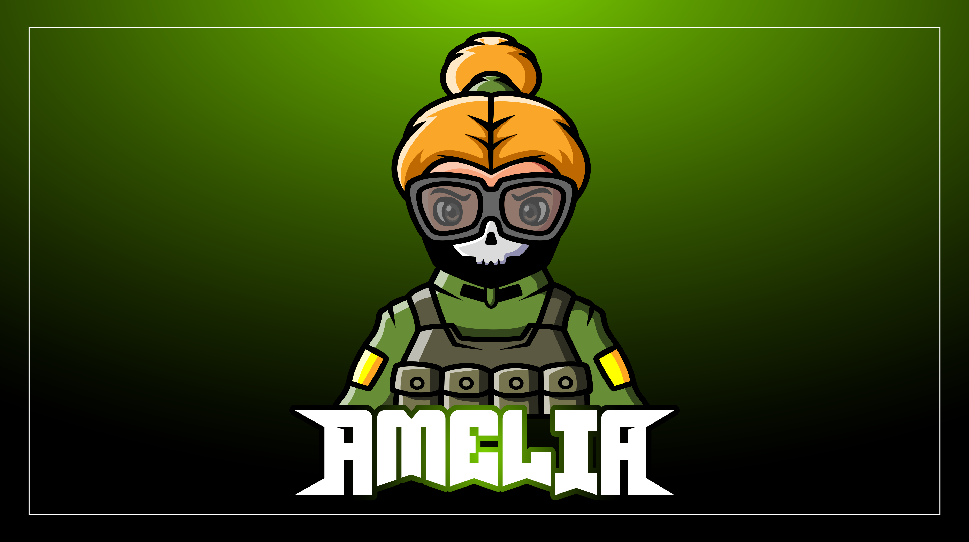 Tappeto vinile per ragazzi donna soldato con nome - TenStickers