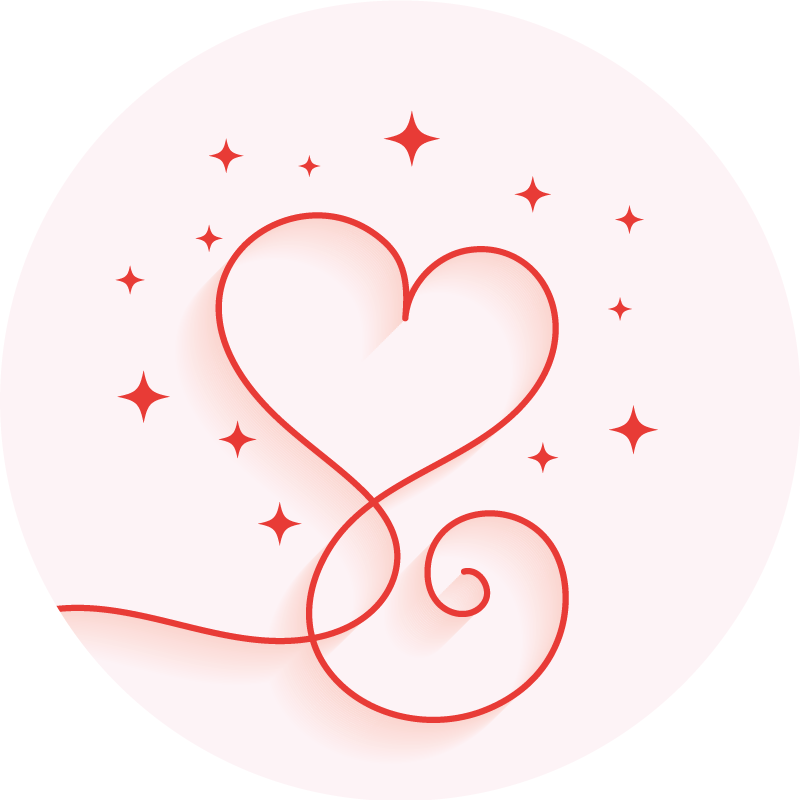 Tappeto vinile camera da letto motivo a vortice di cuore - TenStickers