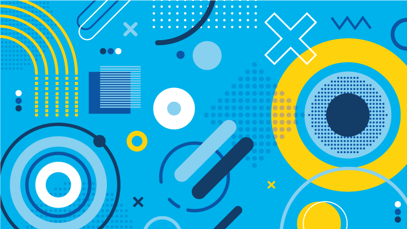 Tappeto vinile geometrico motivo moderno blu - TenStickers