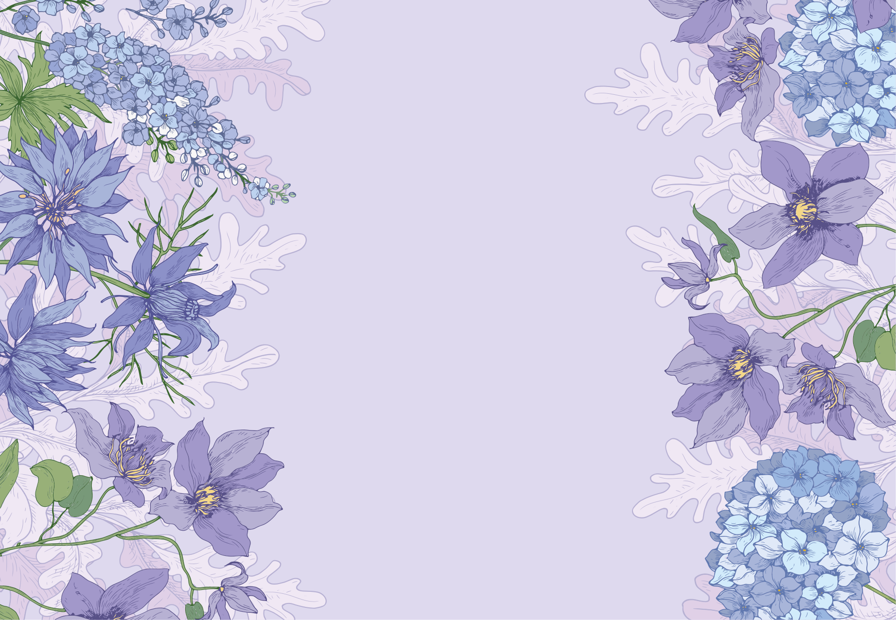 Tappeto vinile fiori accenti floreali lavanda - TenStickers
