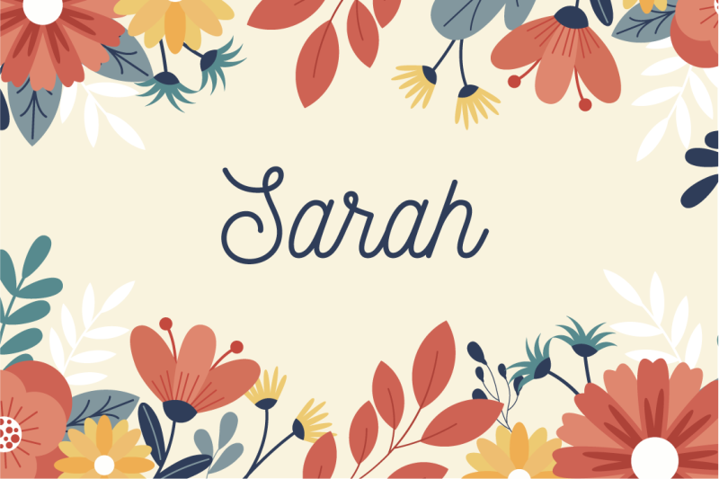 Tappeto vinile con nome etichetta floreale personalizzata - TenStickers