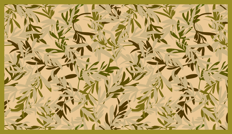 Tappeto vinile fiori motivo verde fogliame - TenStickers