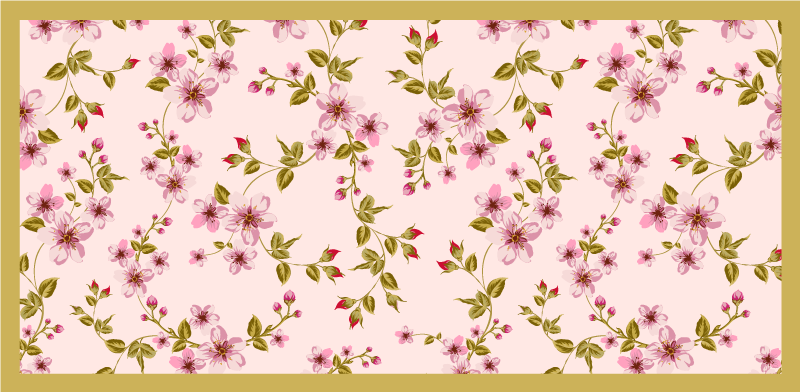 Tappeto vinile fiori motivo fiorito - TenStickers