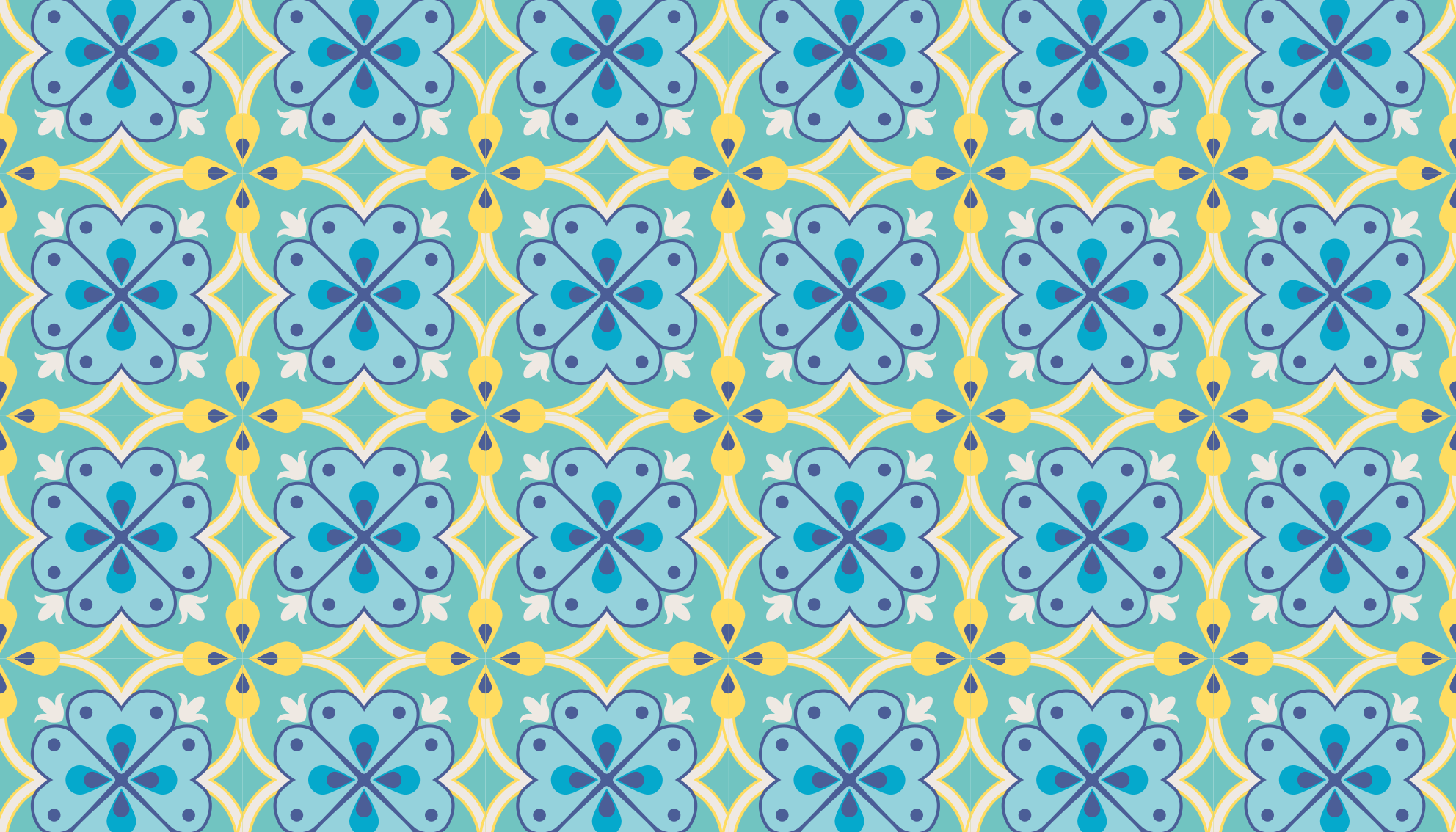 Tappeto vinile piastrelle elementi in fiore - TenStickers