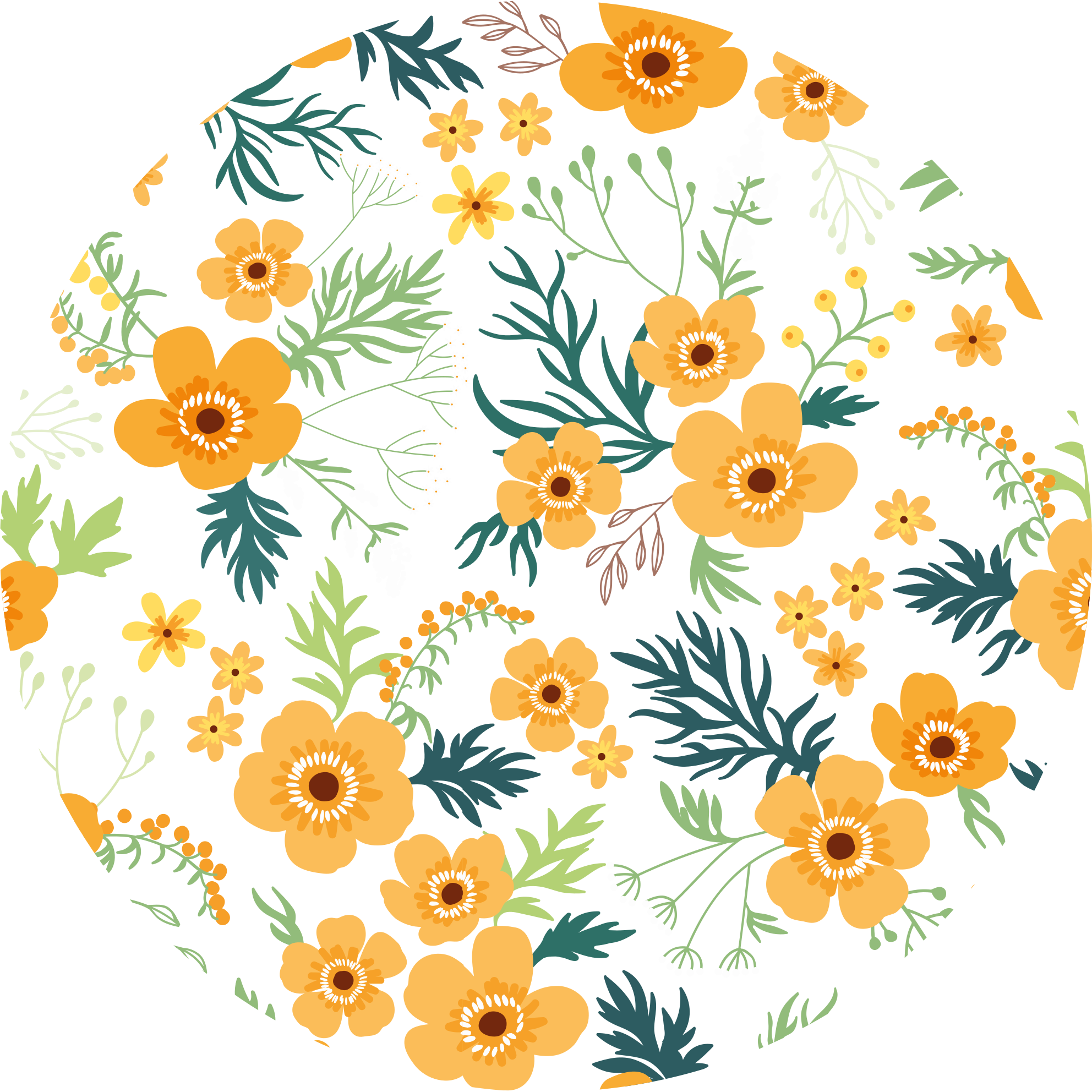 Tappeto vinile fiori motivo a bouquet floreale - TenStickers