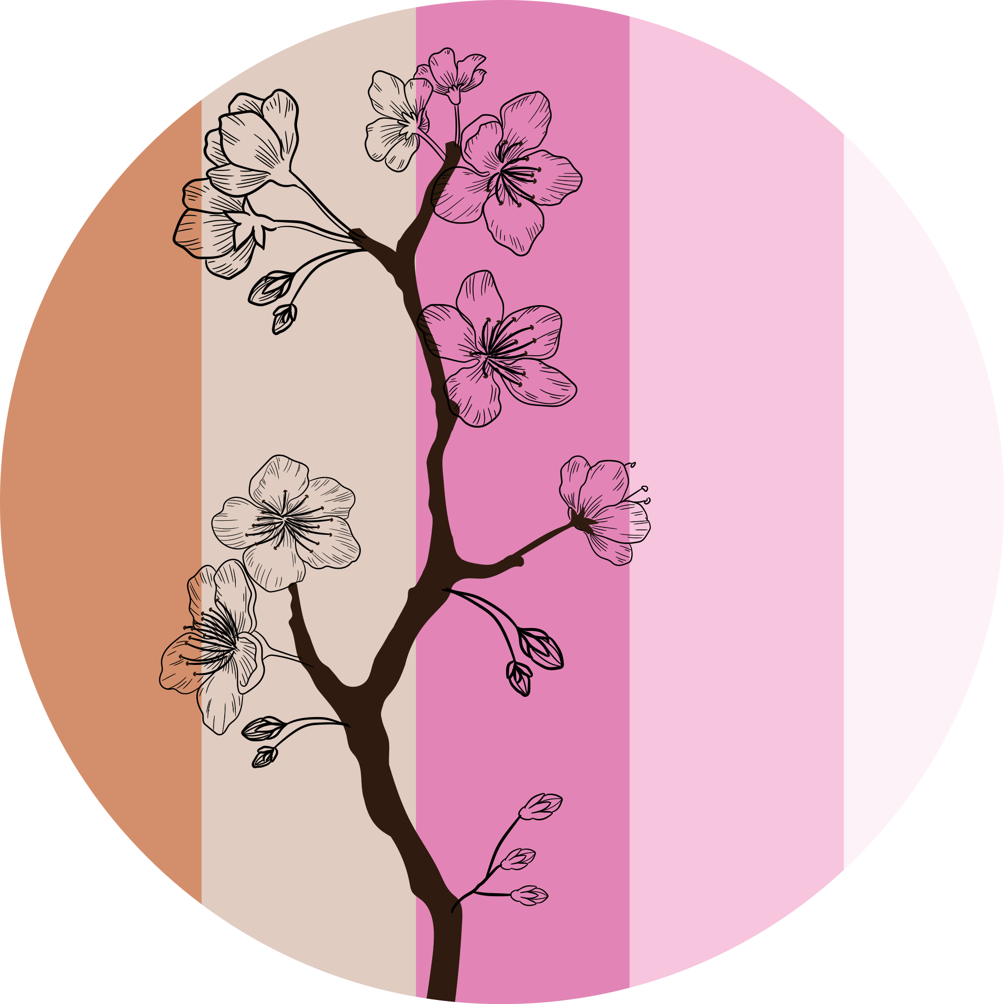 Tappeto vinile fiori eleganza fior di ciliegio - TenStickers