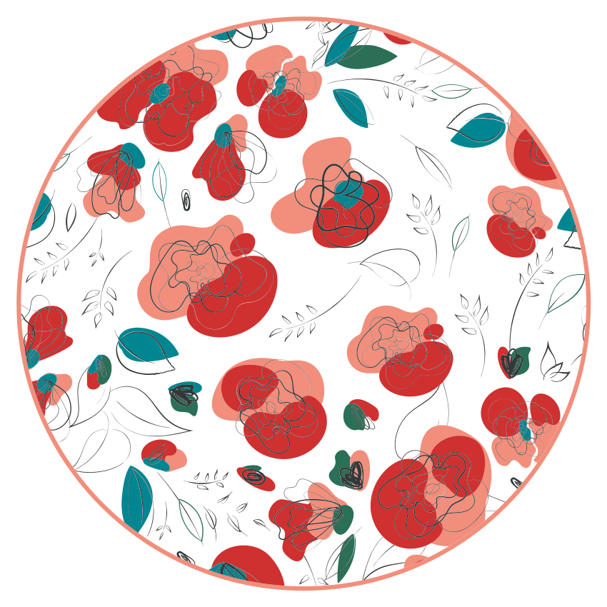 Tappeto vinile fiori elemento floreale fiorente - TenStickers