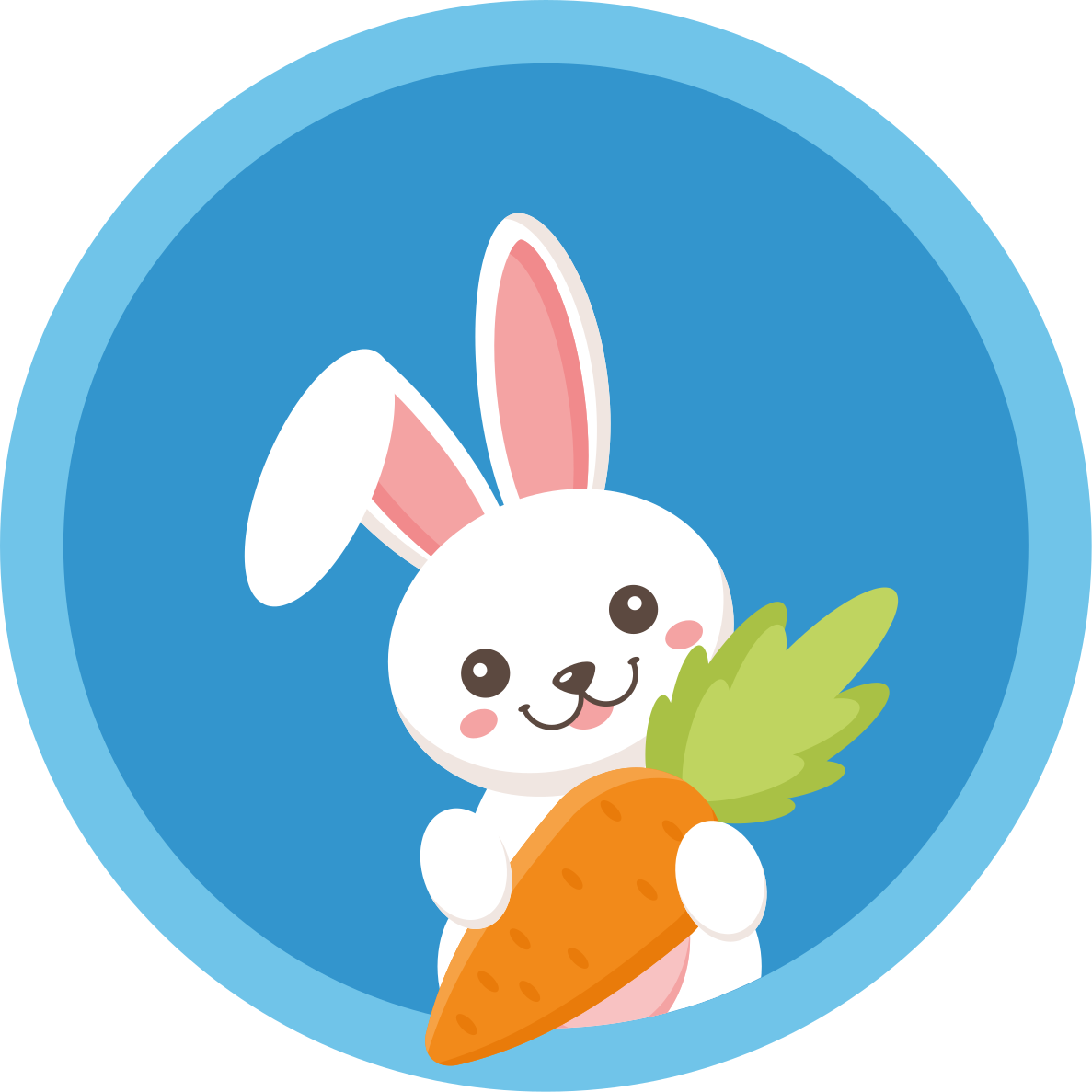 Tappeto vinile animali coniglietto felice con carota - TenStickers