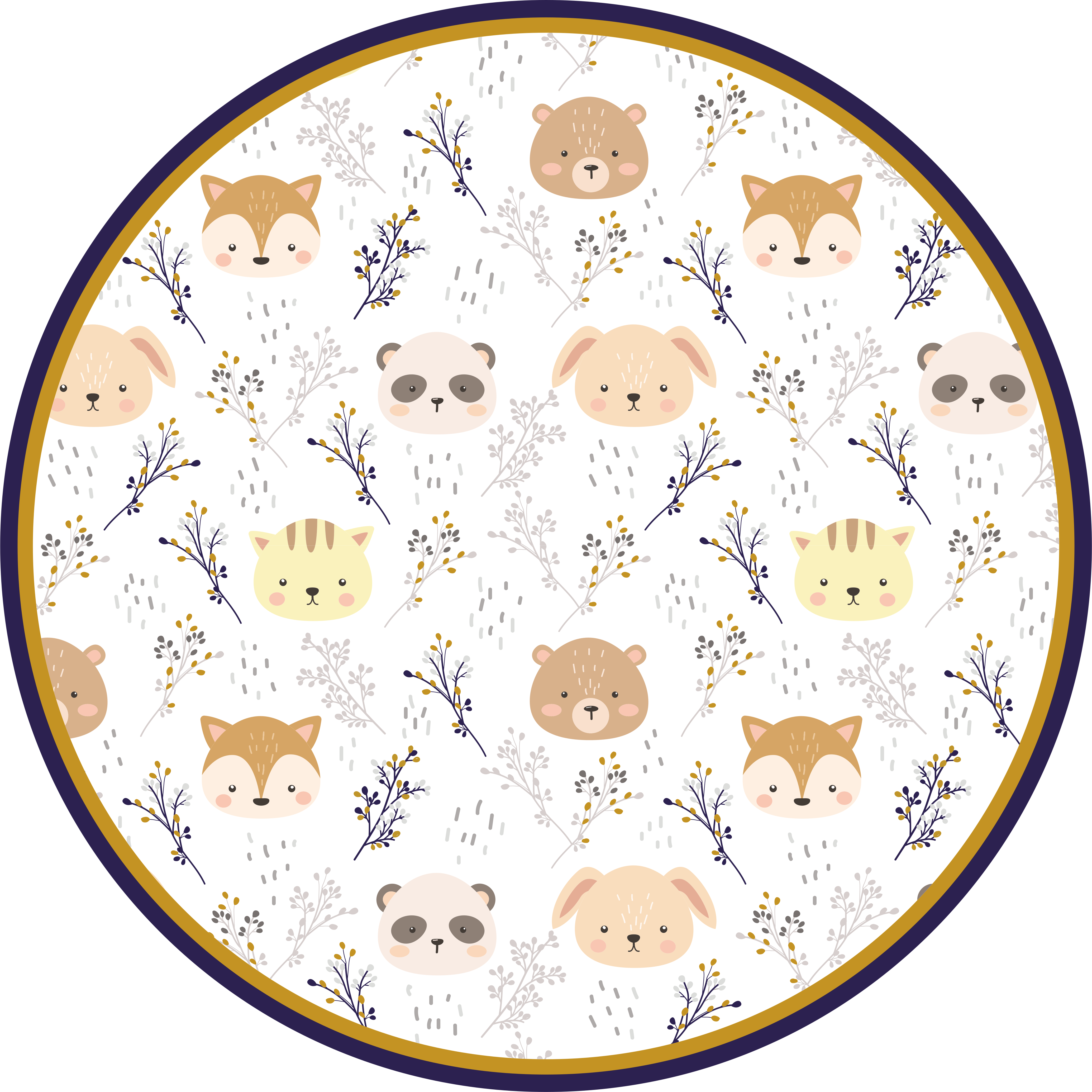 Tappeto vinile per bambini adorabili creature della foresta - TenStickers