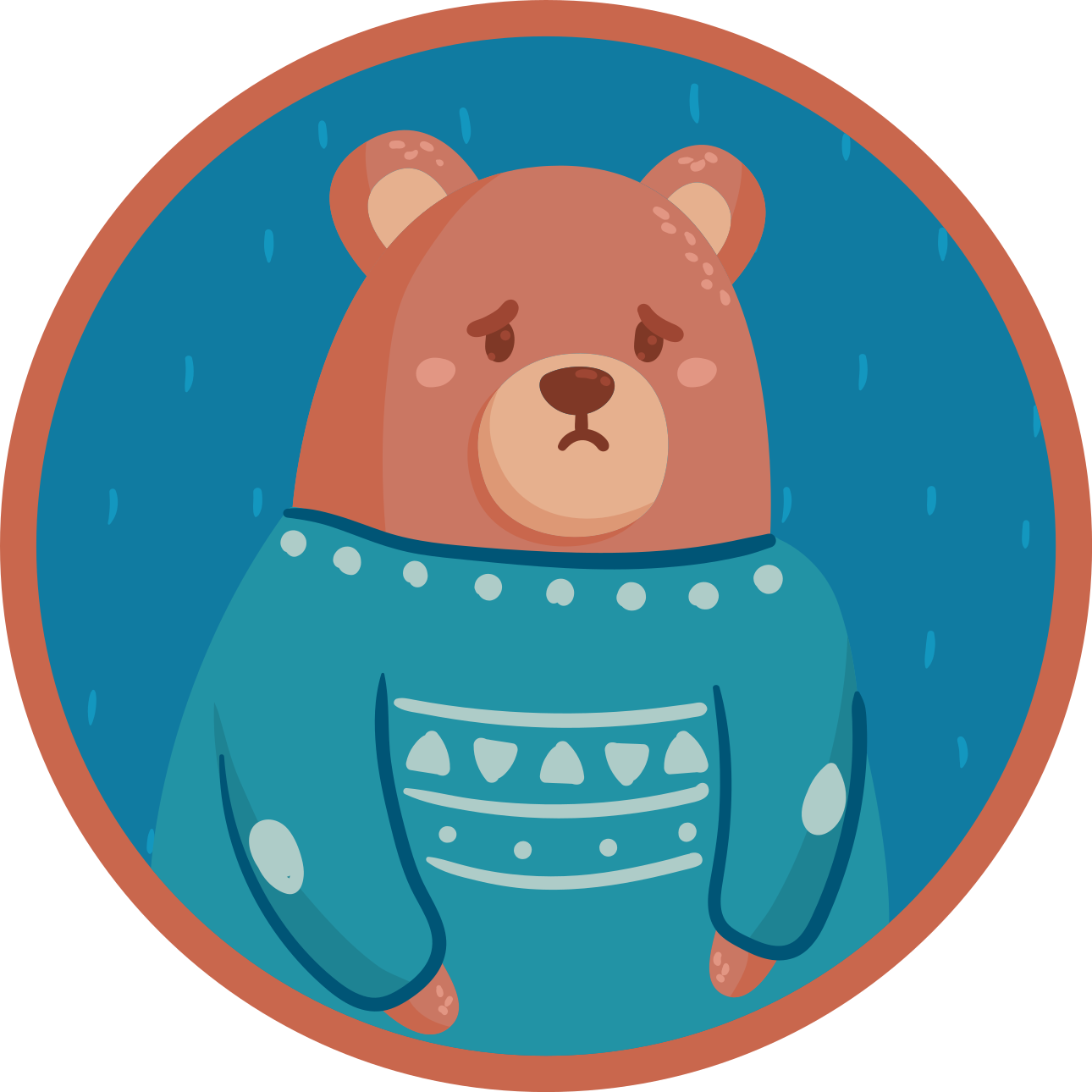 Tappeto vinile bebé maglione orso triste - TenStickers