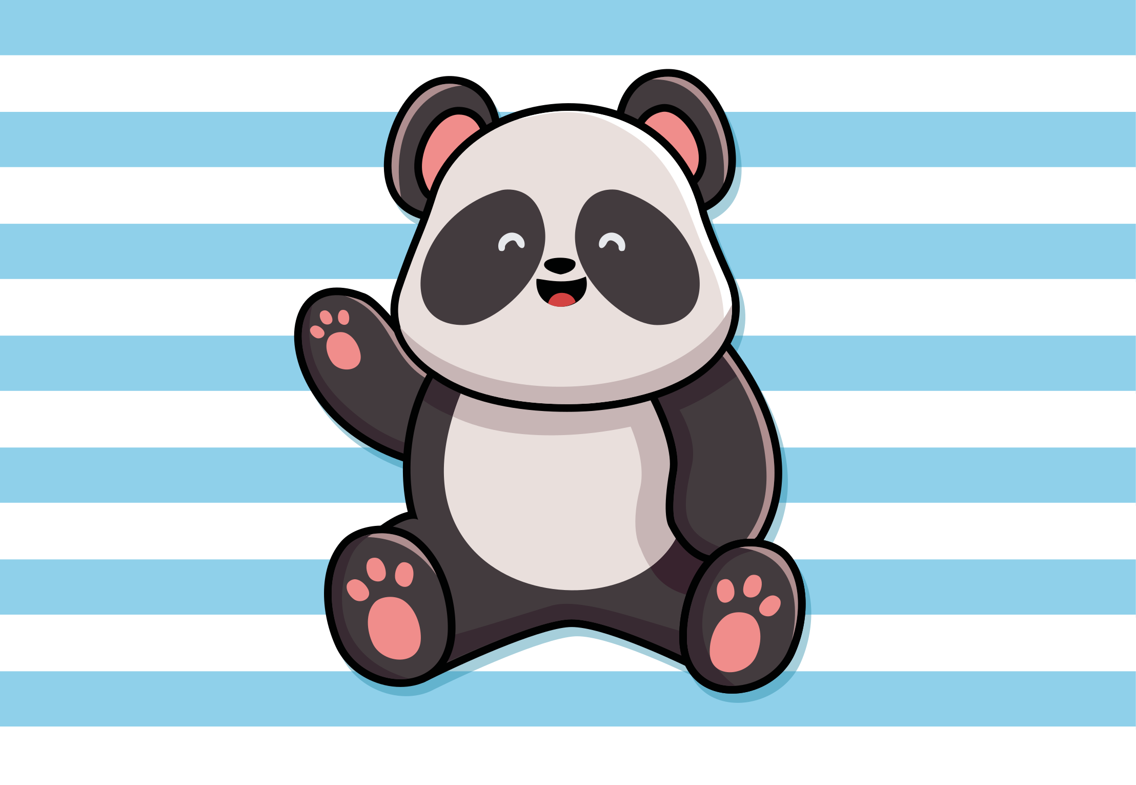 Tappeto vinile per bambini design giocoso del panda - TenStickers