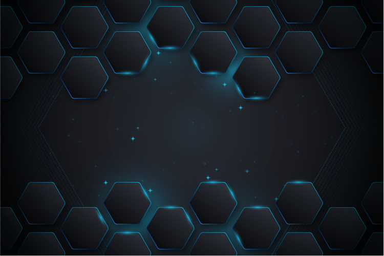 Tappeto vinile geometrico disposizione esagonale blu - TenStickers