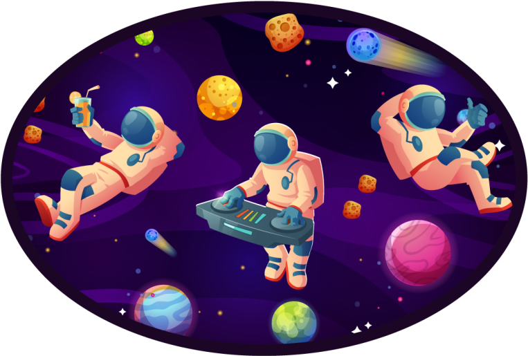Tappetto vinile stelle design per feste a tema astronauta - TenStickers