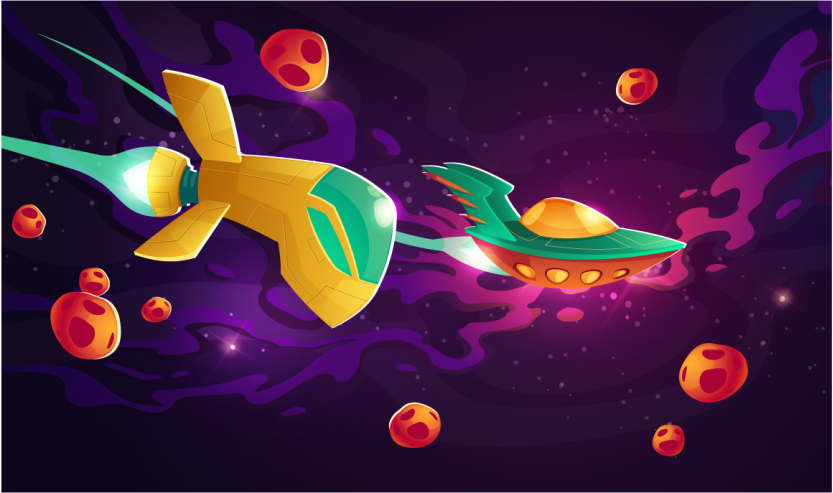 Tappeto vinile per bambini concetto di viaggio cosmico - TenStickers