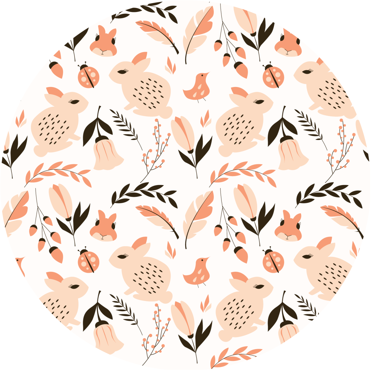 Tappeto vinile per bambini delicato coniglietto floreale - TenStickers