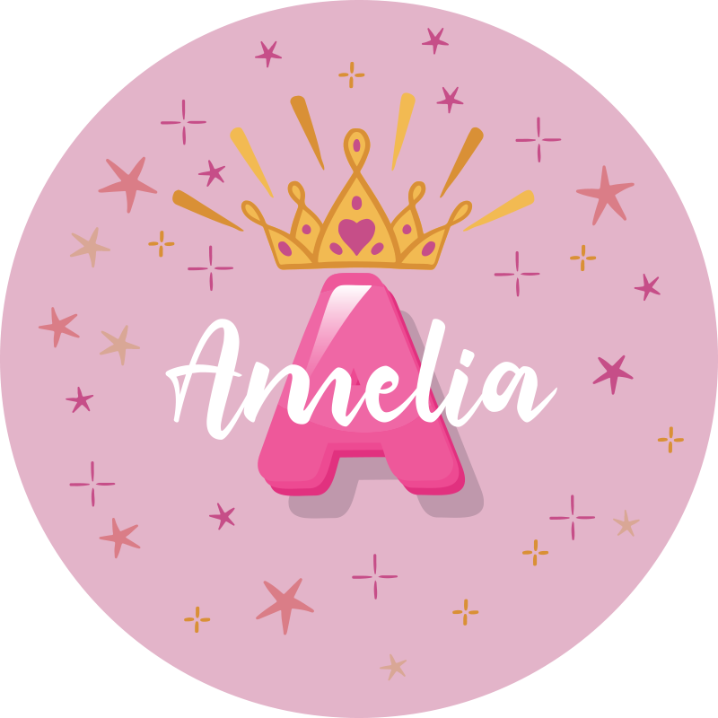 Tappeto vinile per bambini nome personalizzato principessa - TenStickers