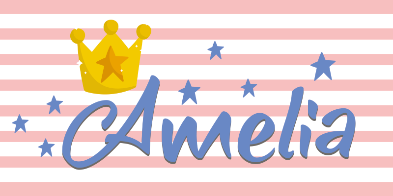 Tappeto vinile per bambini corona e stelle personalizzate - TenStickers