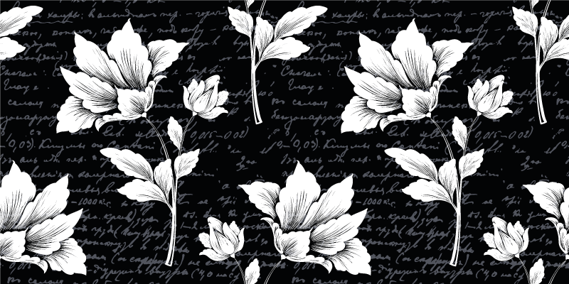 Tappeto vinile fiori grazioso elemento botanico - TenStickers