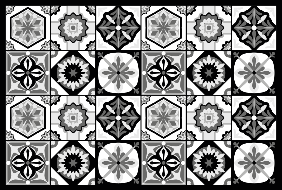 Tappeto vinile piastrelle elegante motivo grigio - TenStickers