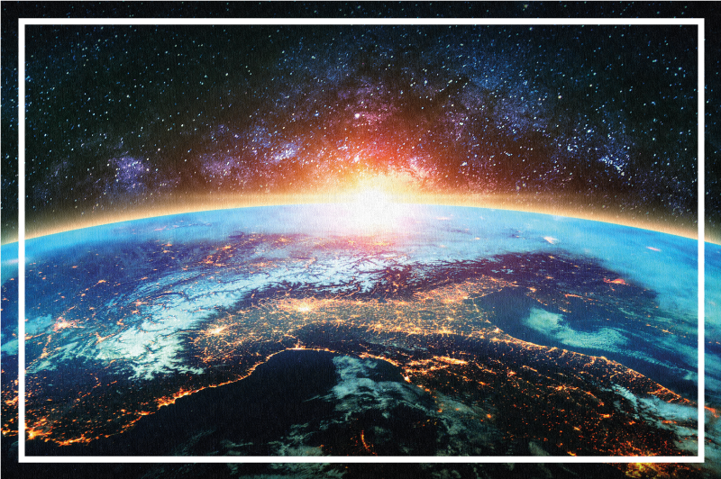 Tappeto vinile mappamondo vista planetaria - TenStickers