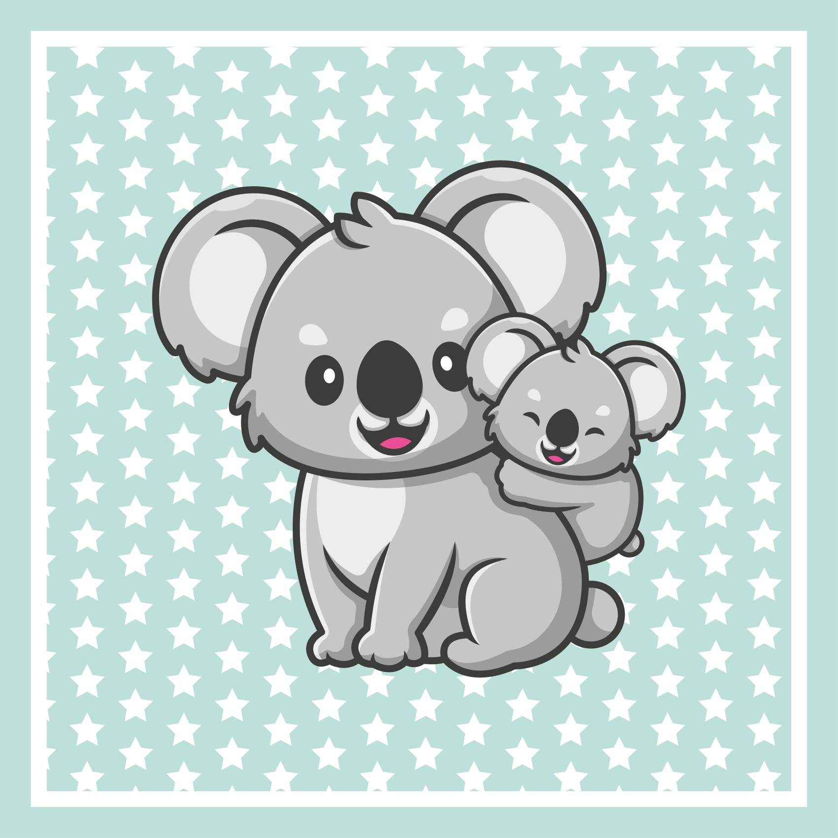 Tappeto vinile per bambini mamma e cucciolo di koala - TenStickers