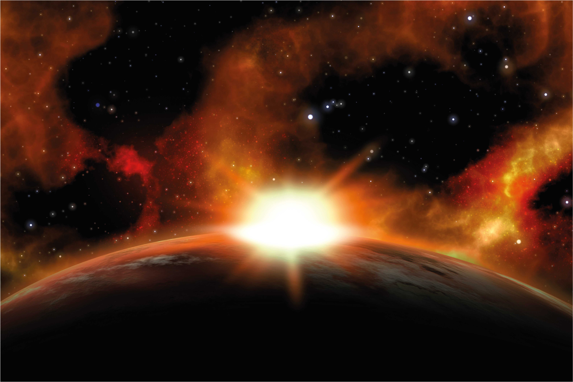 Tappetto vinile stelle bagliore dell'alba celeste - TenStickers