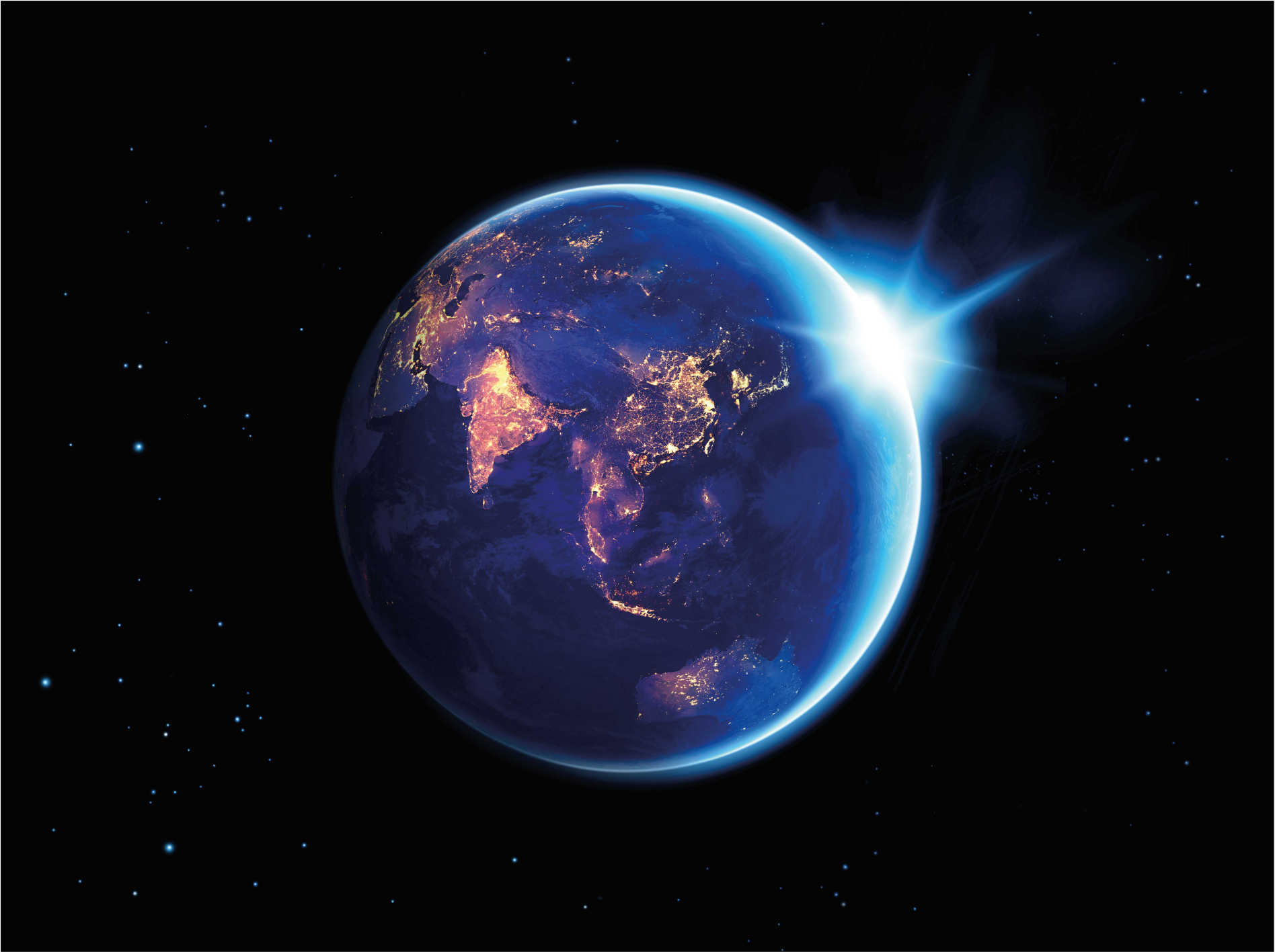 Tappeto vinile mappamondo vista del pianeta terra - TenStickers