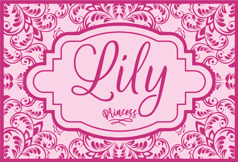 Tappeto vinile con nome disegno floreale principessa - TenStickers