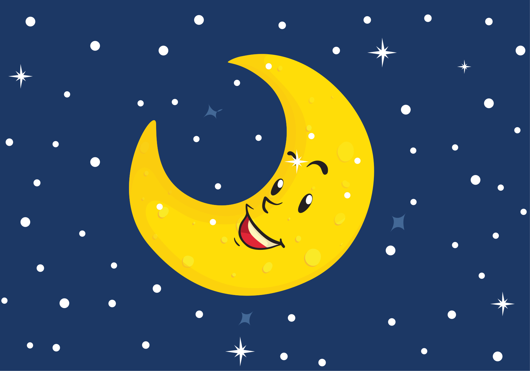 Tappeto vinile bebé luna felice sorridente - TenStickers
