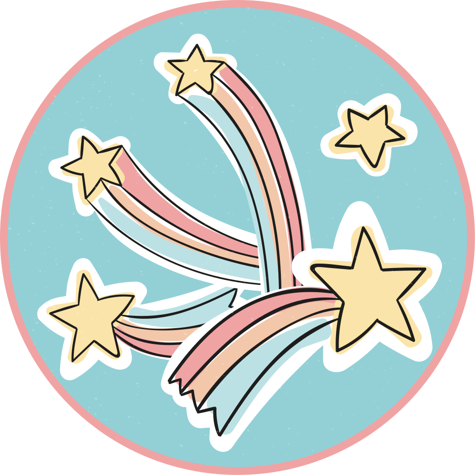 Tappeto vinile per bambini stelle arcobaleno colorate - TenStickers