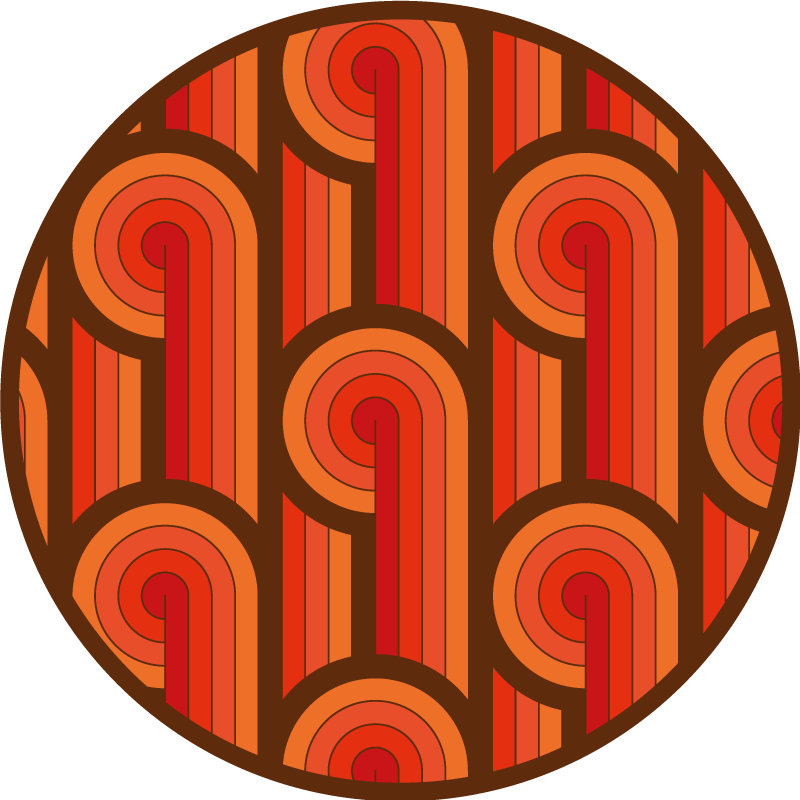 Tappeto vinile rotondo stile rotondo vintage - TenStickers