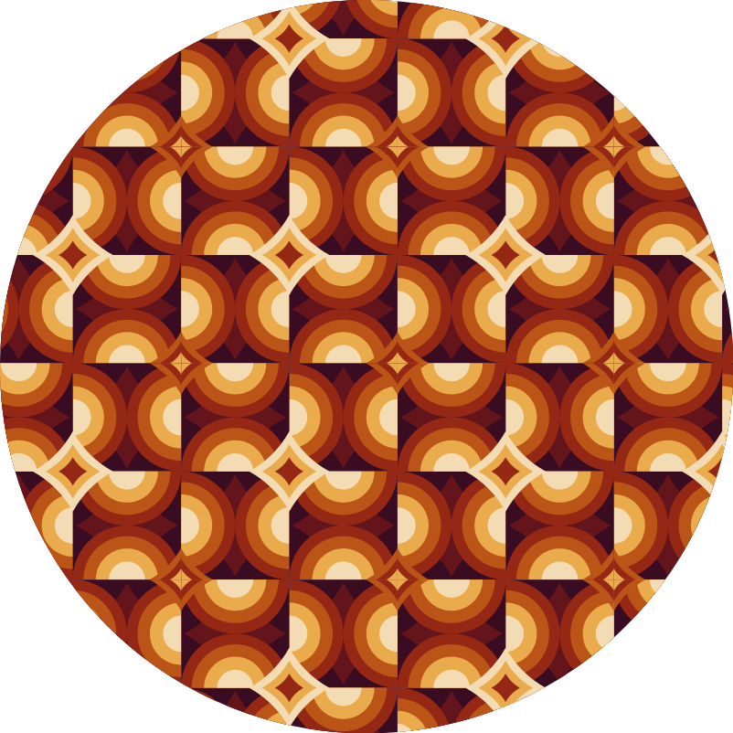 Tappeto vinile geometrico motivo circolare vibrante - TenStickers