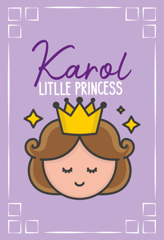 Tappeto vinile con nome tema della piccola principessa - TenStickers
