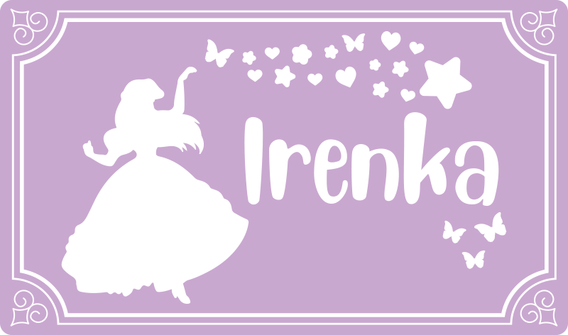 Tappeto vinile per bambini principessa magica con nome - TenStickers