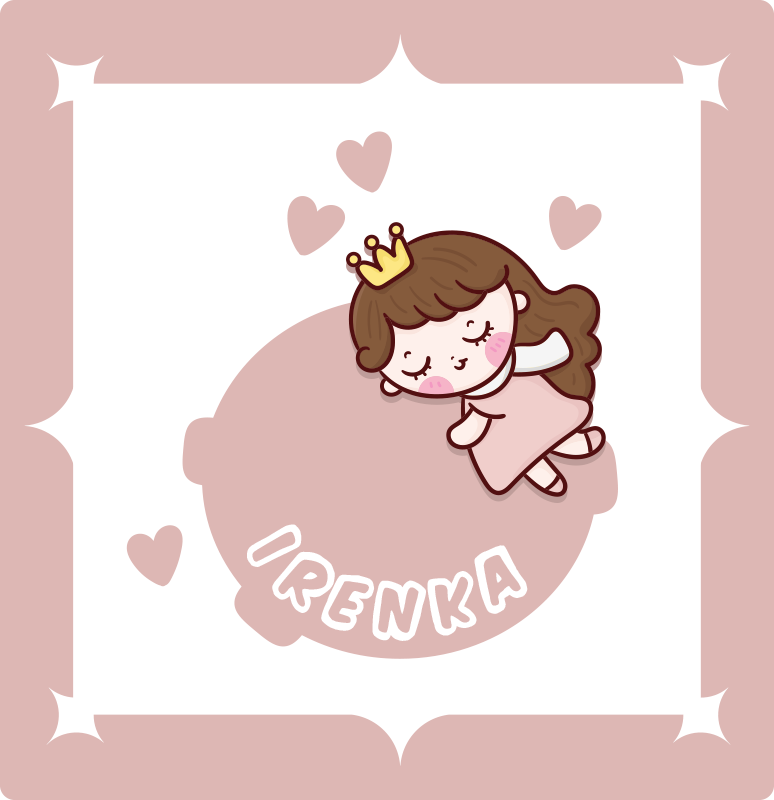 Tappeto vinile con nome tema principessa carina - TenStickers