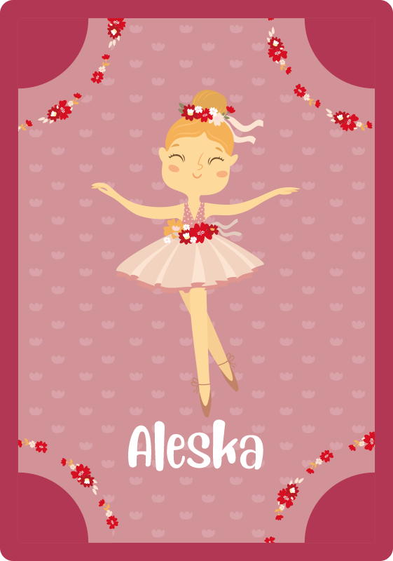 Tappeto vinile con nome pezzo di ballerina - TenStickers