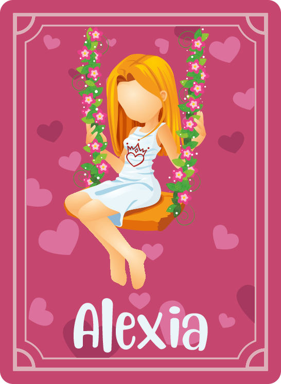 Tappeto vinile per ragazzi altalena sull'erba con nome - TenStickers