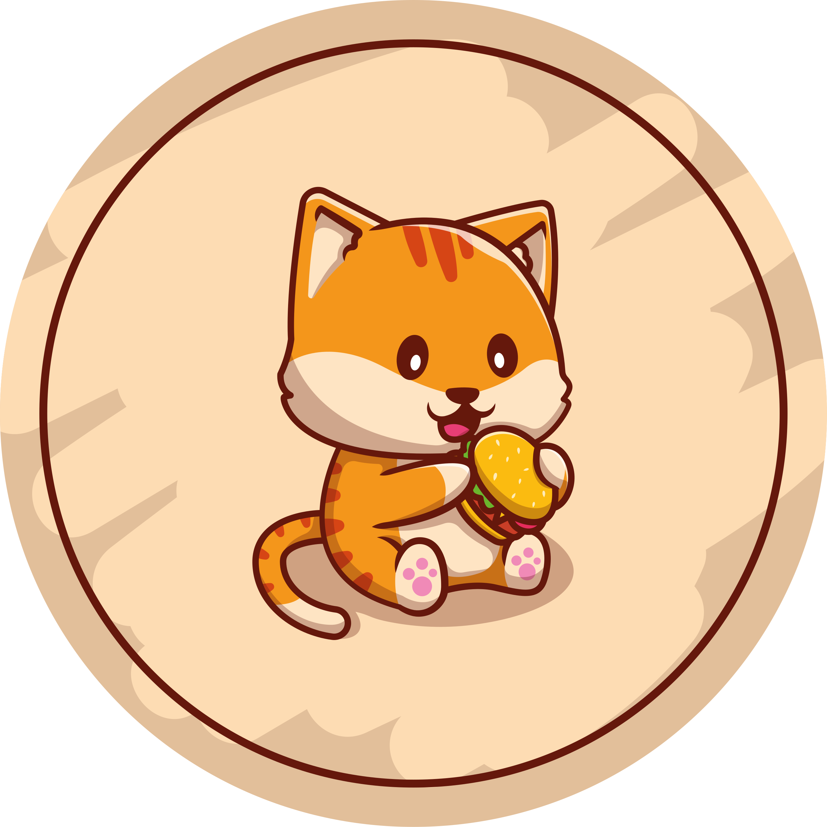 Tappeto vinile per bambini gatto bambino con panino - TenStickers