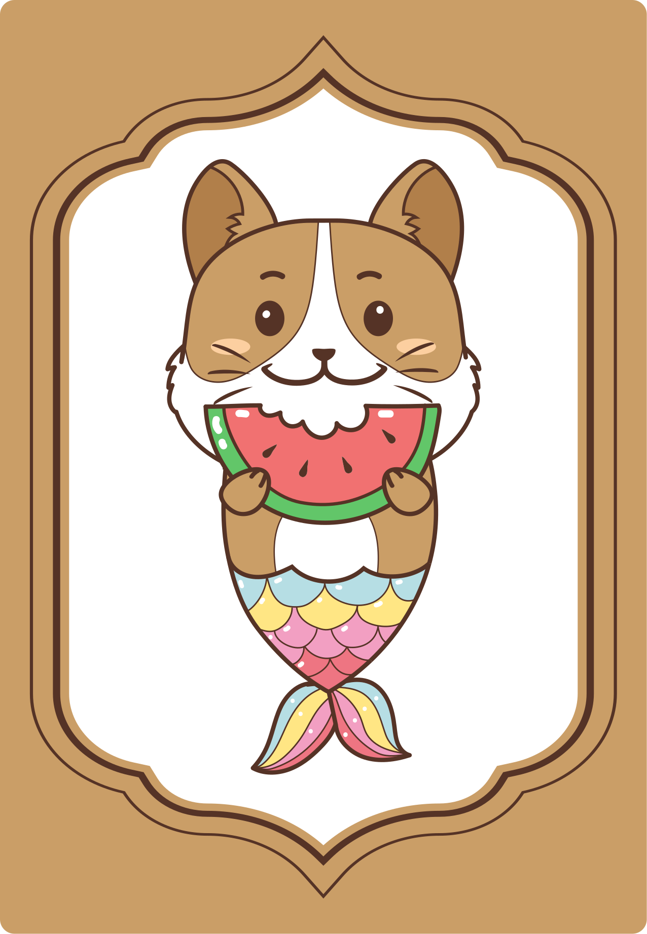 Tappeto vinile animali simpatico personaggio sirena - TenStickers