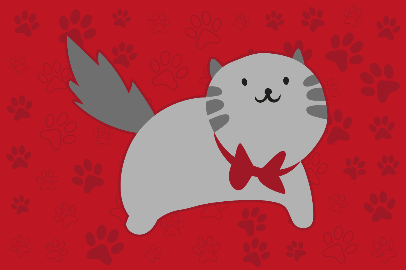 Tappeto vinile animali illustrazione di gatto allegro - TenStickers