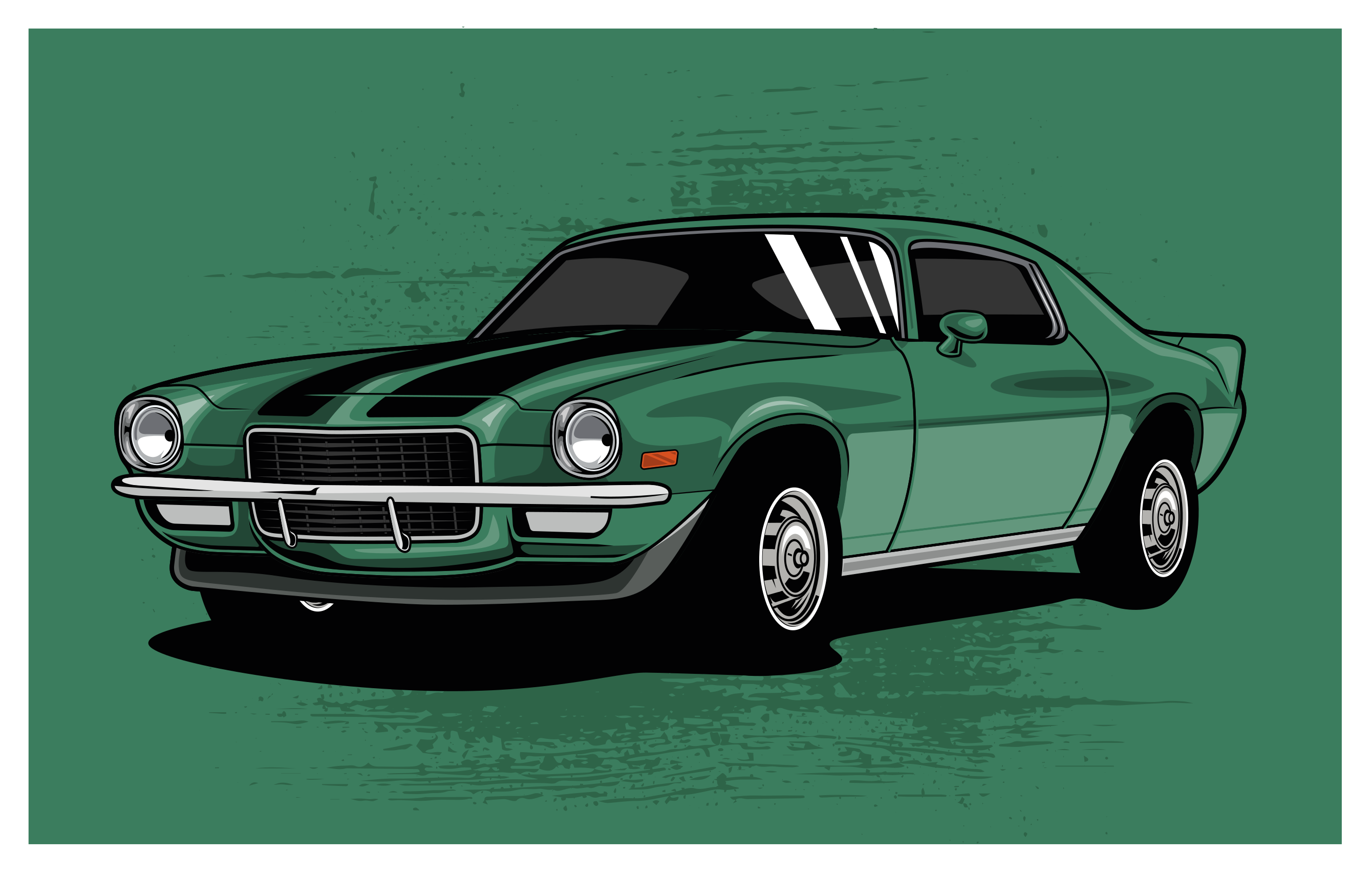 Tappeto vinile strade vista auto d'epoca - TenStickers