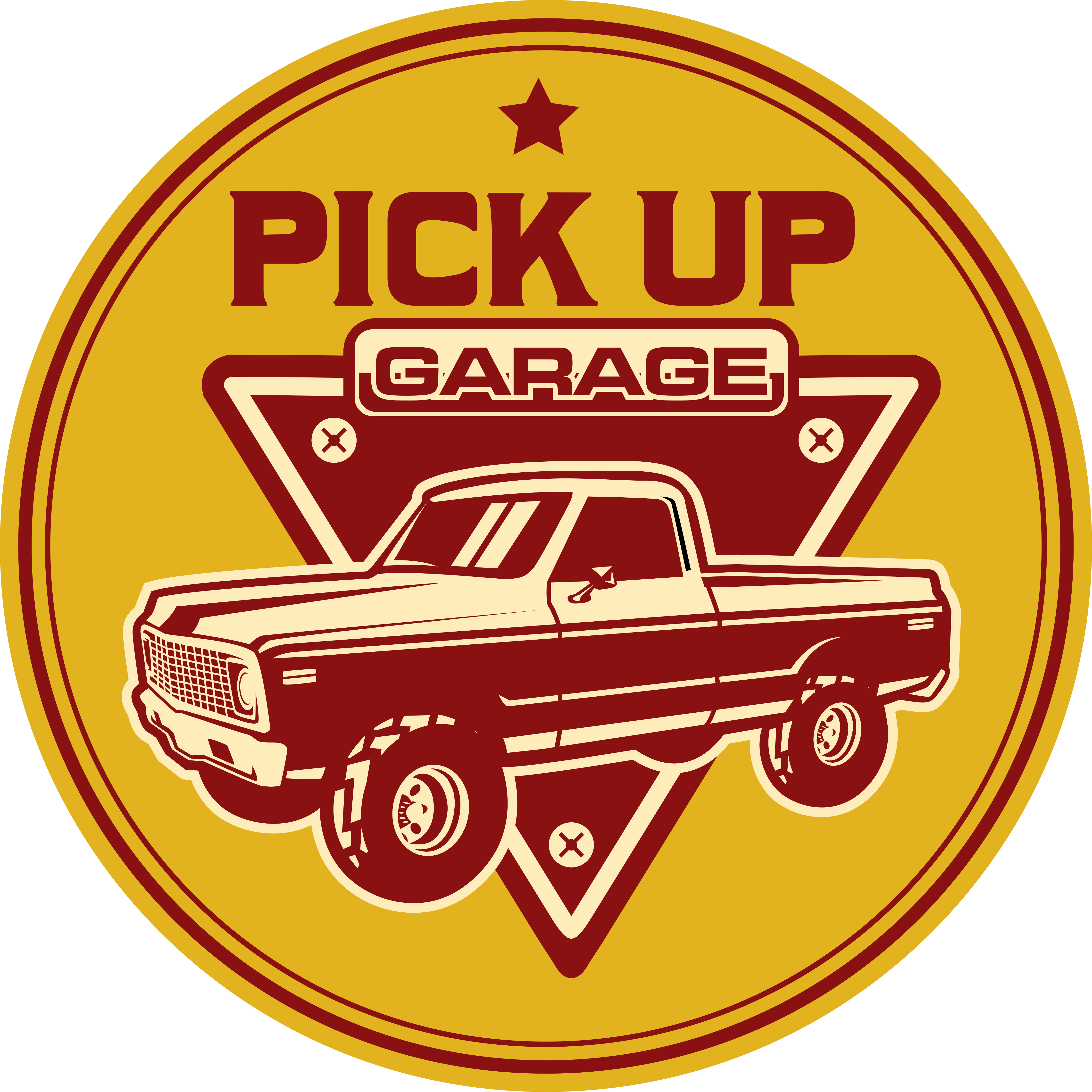 Tappeto vinile vintage garage per pickup classici - TenStickers