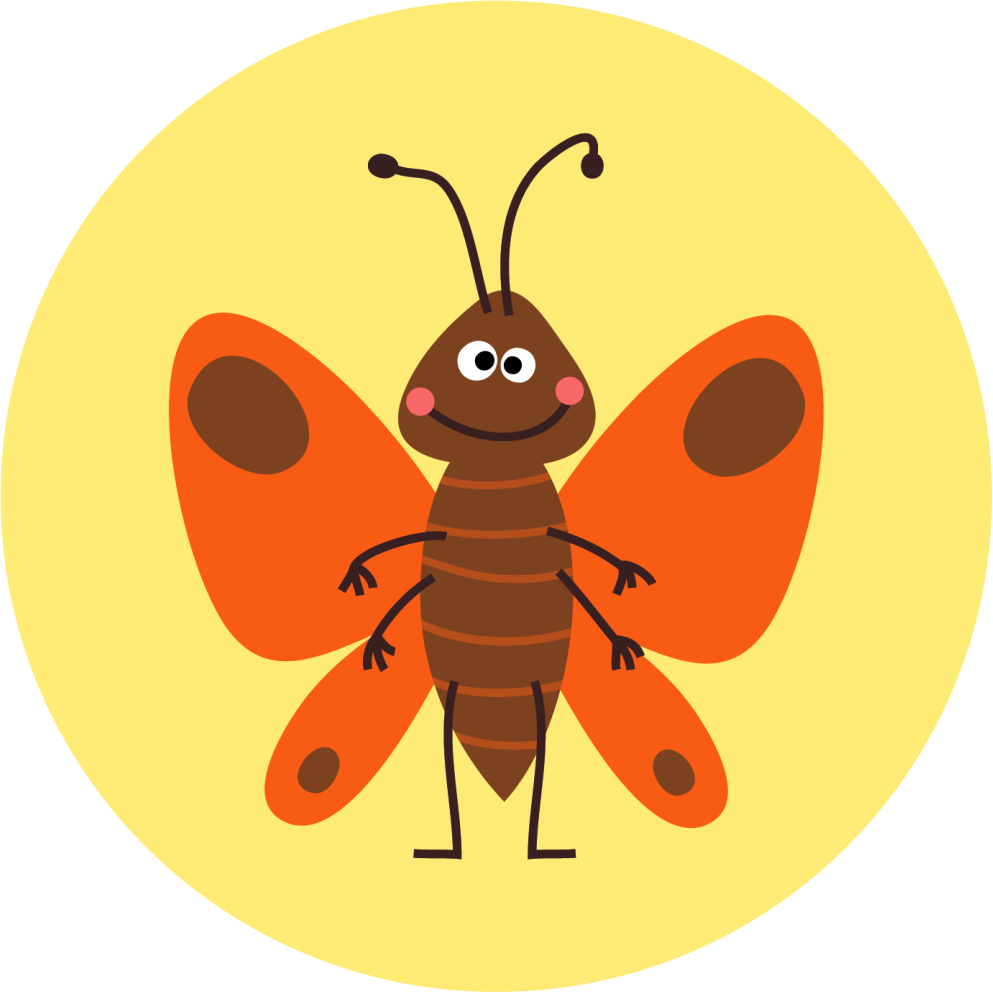 Tappeto vinile per bambini farfalla allegra - TenStickers