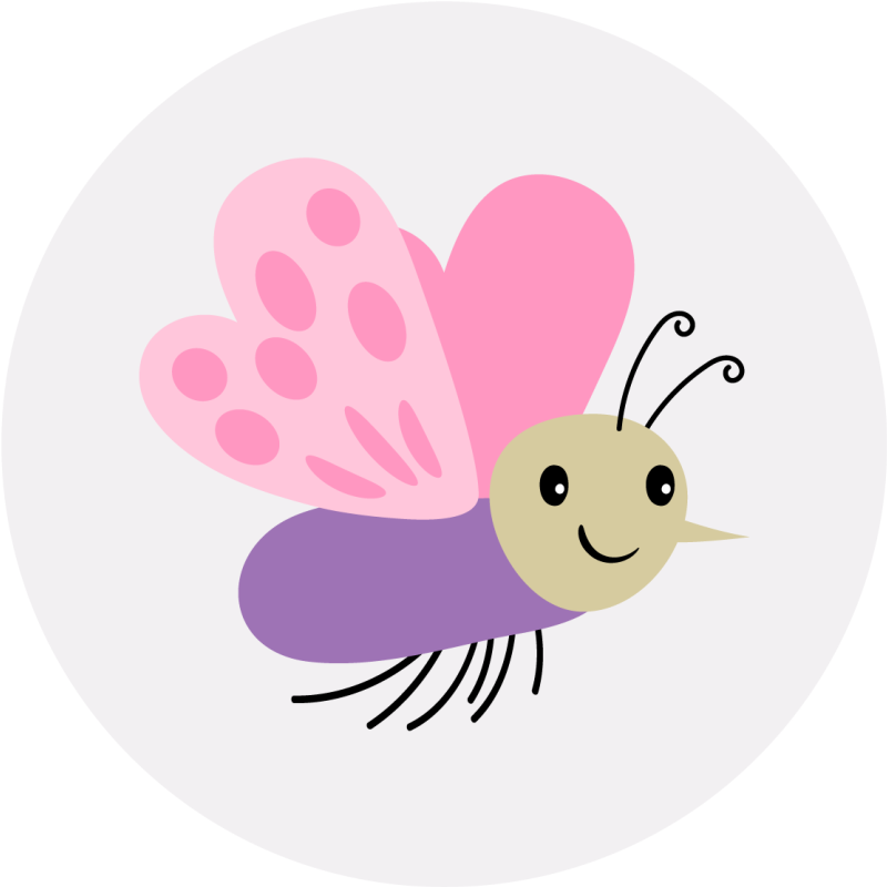 Tappeto vinile per bambini simpatico personaggio farfalla - TenStickers