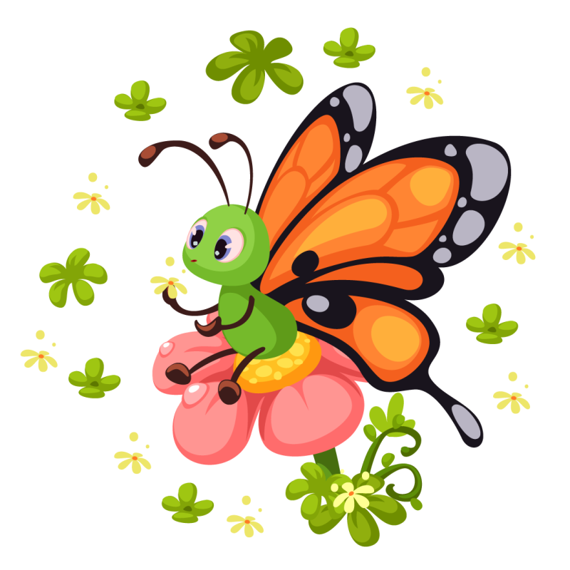 Tappeto vinile per bambini gioia farfalla colorata - TenStickers