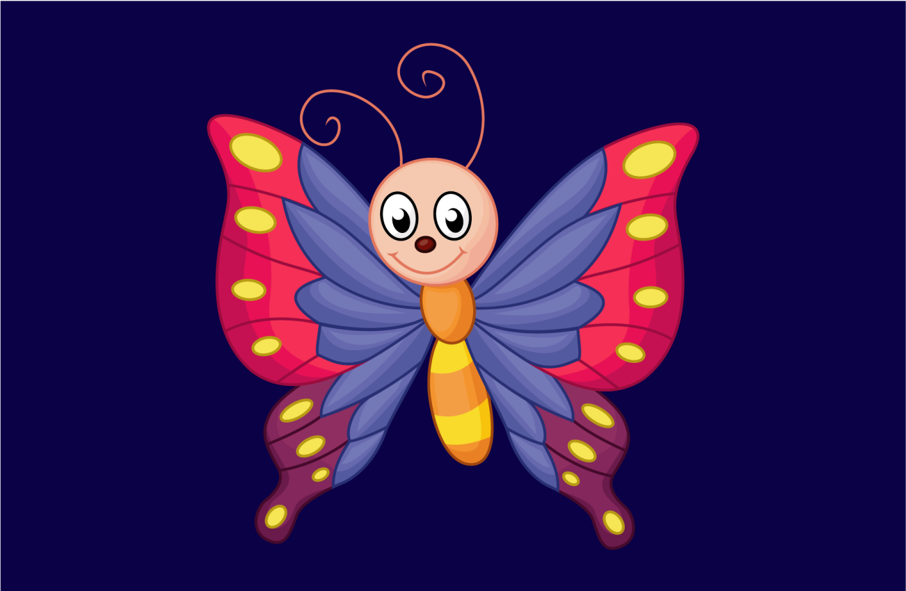 Tappeto vinile per bambini farfalla felice che vola - TenStickers